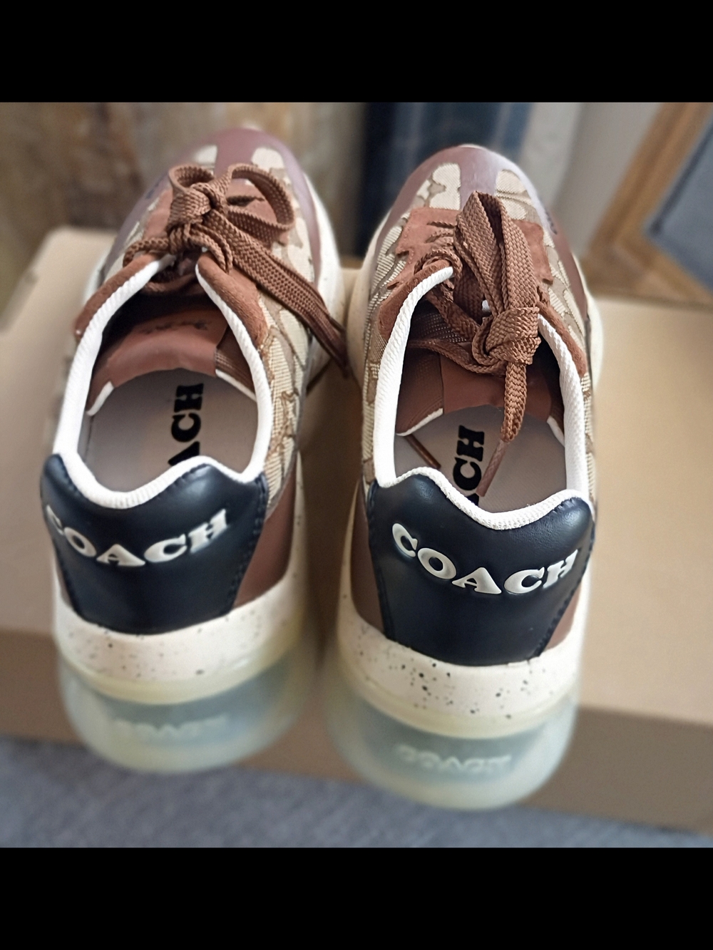 Coach Trainers Men's City Soul Runner In Signature Chambray Size 7.5 D